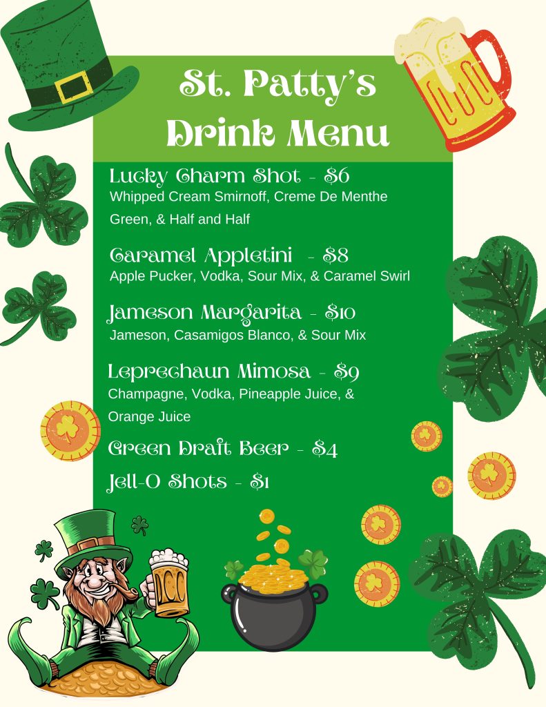 Best St. Patty's Day Drink Specials in Portage 2024 at Long Island Cafe Portage
